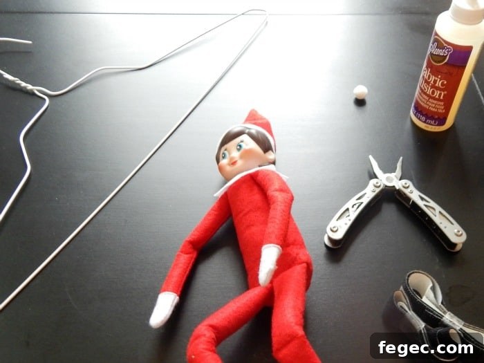 Make Your Elf-on-the-Shelf Posable Without Sewing or Spending Much 3 what you need to hack the elf on the shelf ran