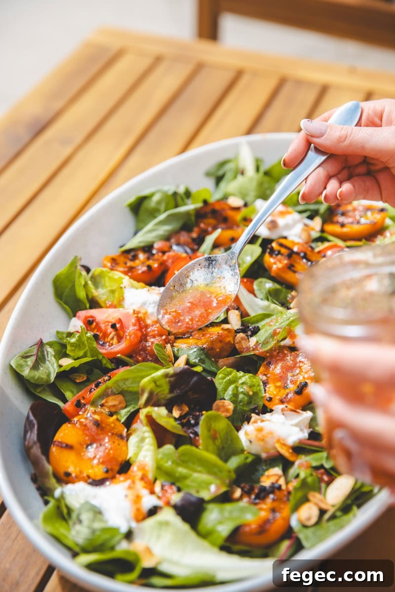 Griddled Apricot Salad - Georgie Eats