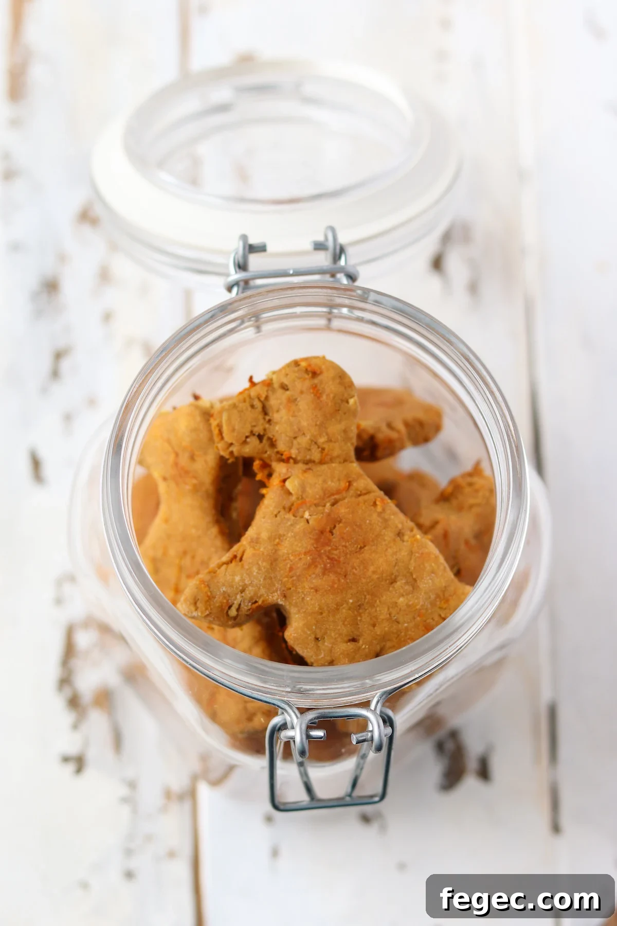 Baked dog treats in a jar