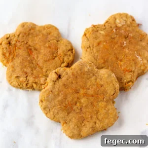paw shaped homemade peanut butter carrot dog treats
