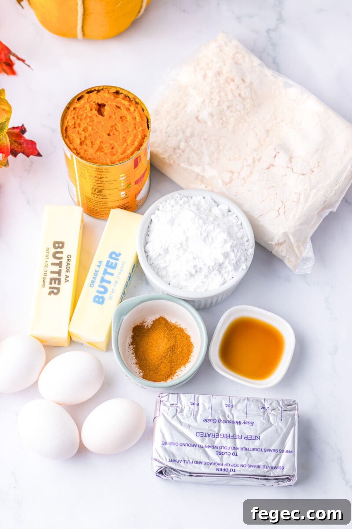 Ooey gooey butter cake ingredients photo.