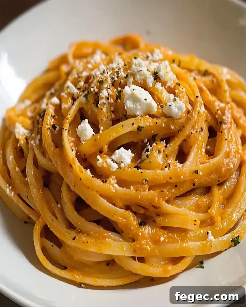Linguine à la crème de poivrons grillés & chèvre frais – Easy and flavorful pasta dish