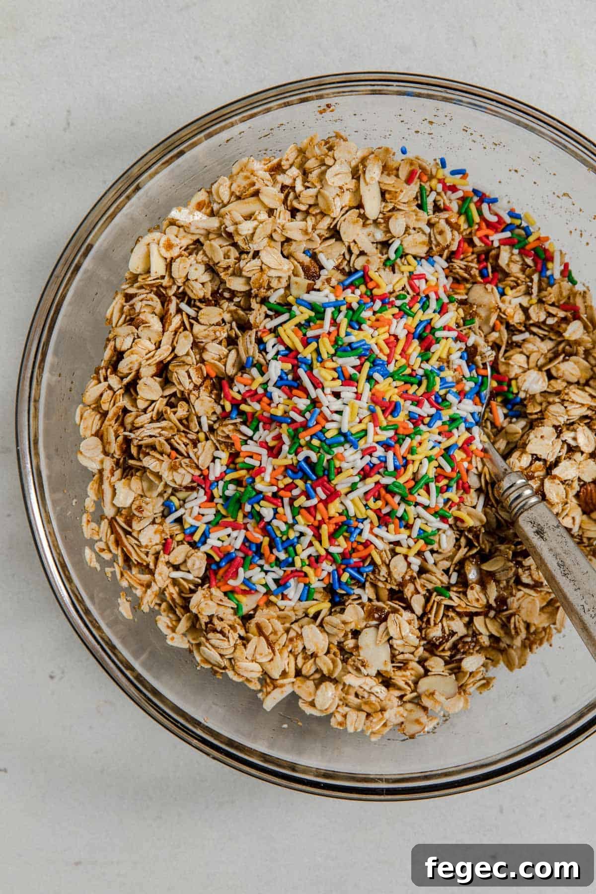 making birthday cake granola
