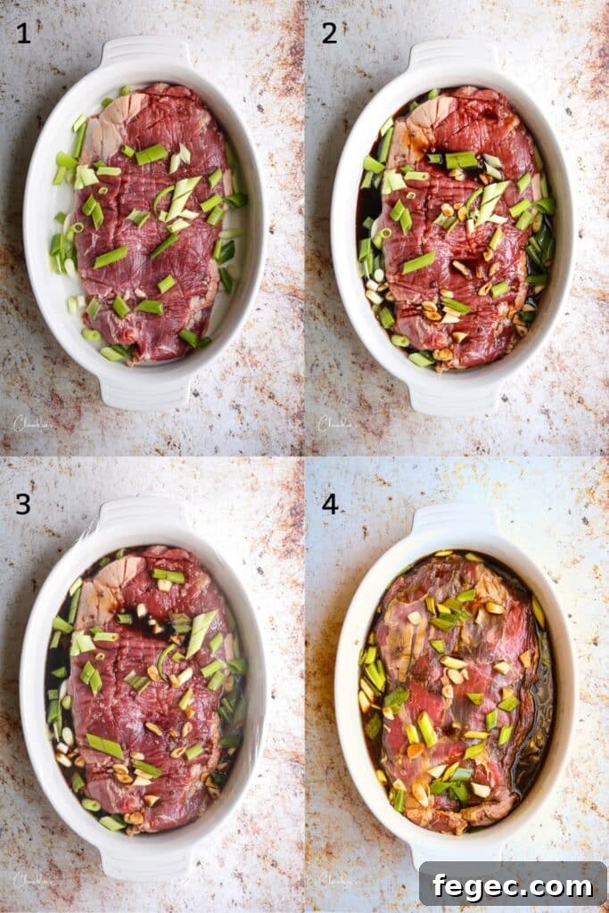 Asian-Marinated Grilled Flank Steak Recipe 6 How to marinate flank steak. Step-by-step directions.