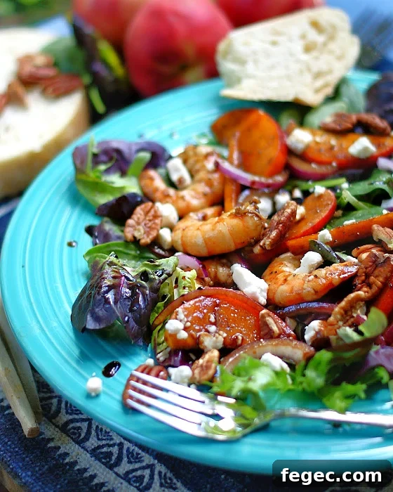 Marinated Peach & Shrimp Salad