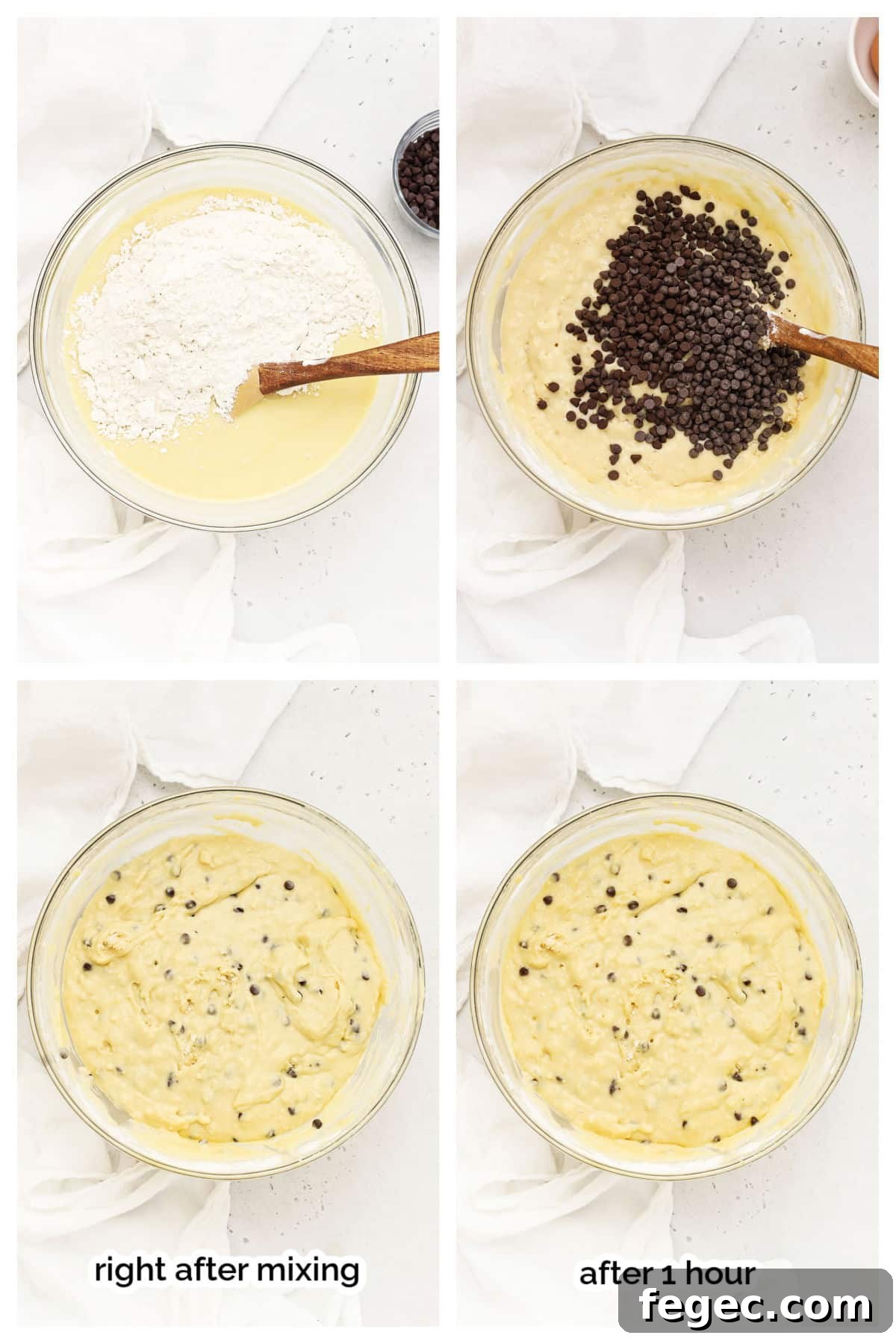 making chocolate chip muffins step by step
