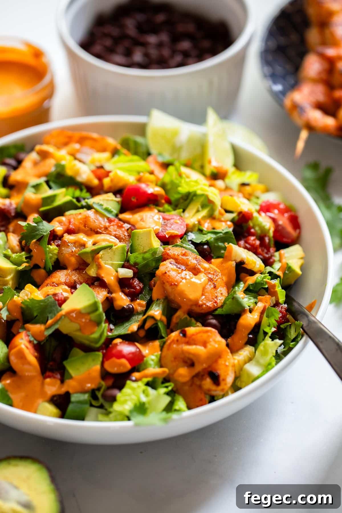 healthy key west chipotle shrimp salad