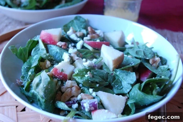 Spinach Salad with Apples, Walnuts & Goat Cheese Dressing 2 Spinach Salad with Apples, Walnuts and Goat Cheese