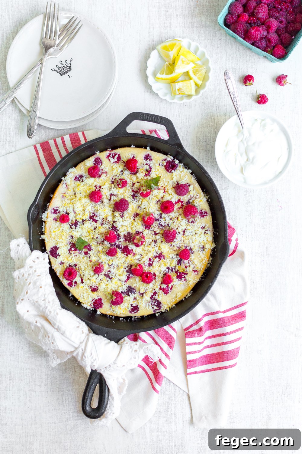 Pretty little Raspberry Buttermilk Clafoutis.