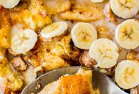 Creamy Banana Bread Pudding with Caramel Drizzle