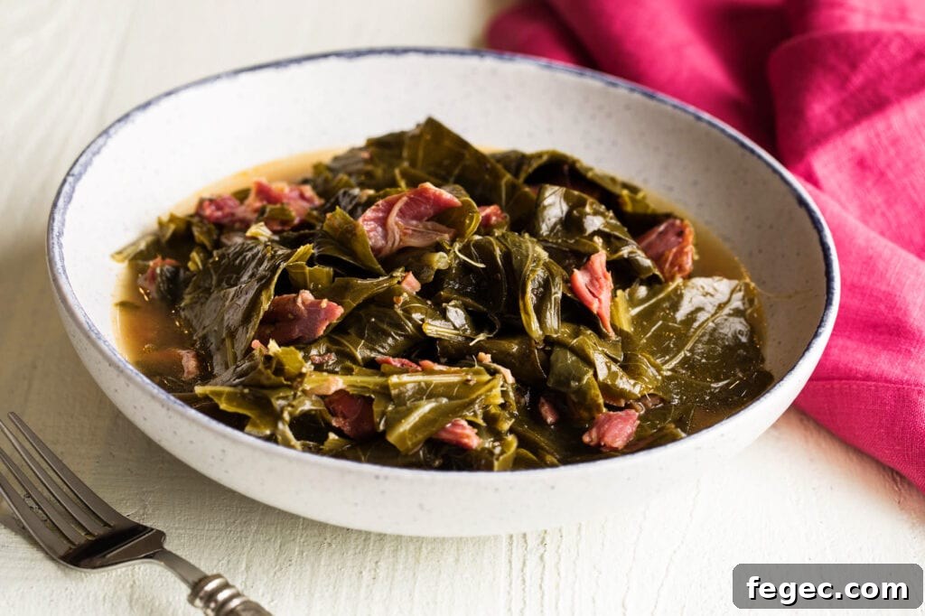 bowl of soul food collard greens