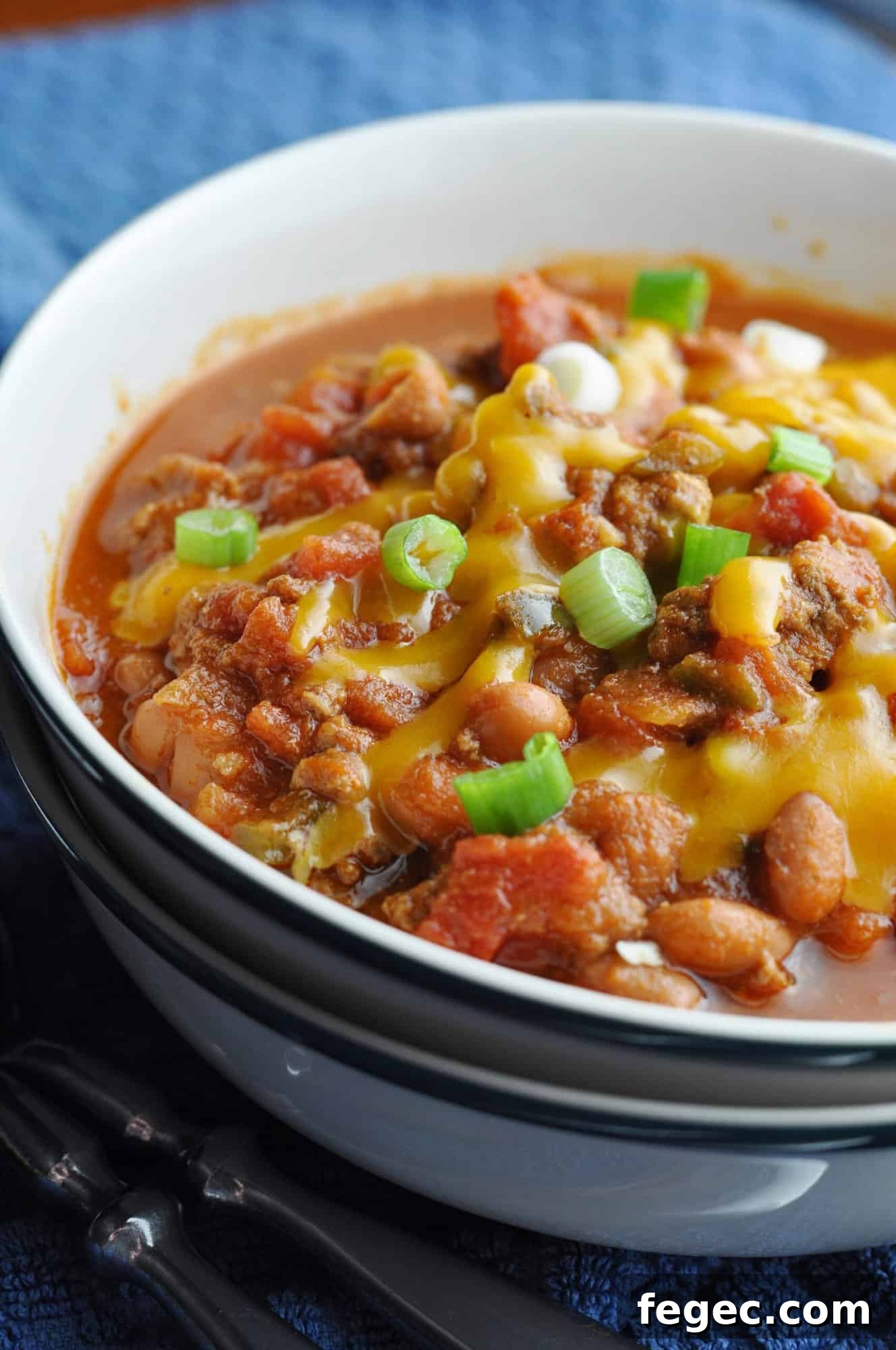 Bowl of Southern homemade chili