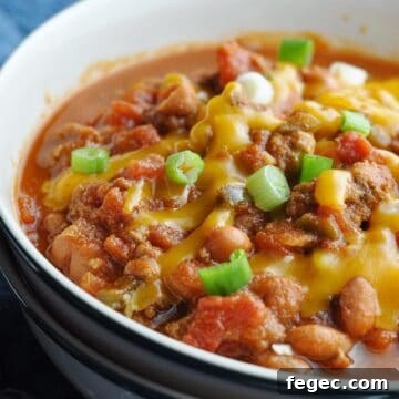 Bowl of chili close up