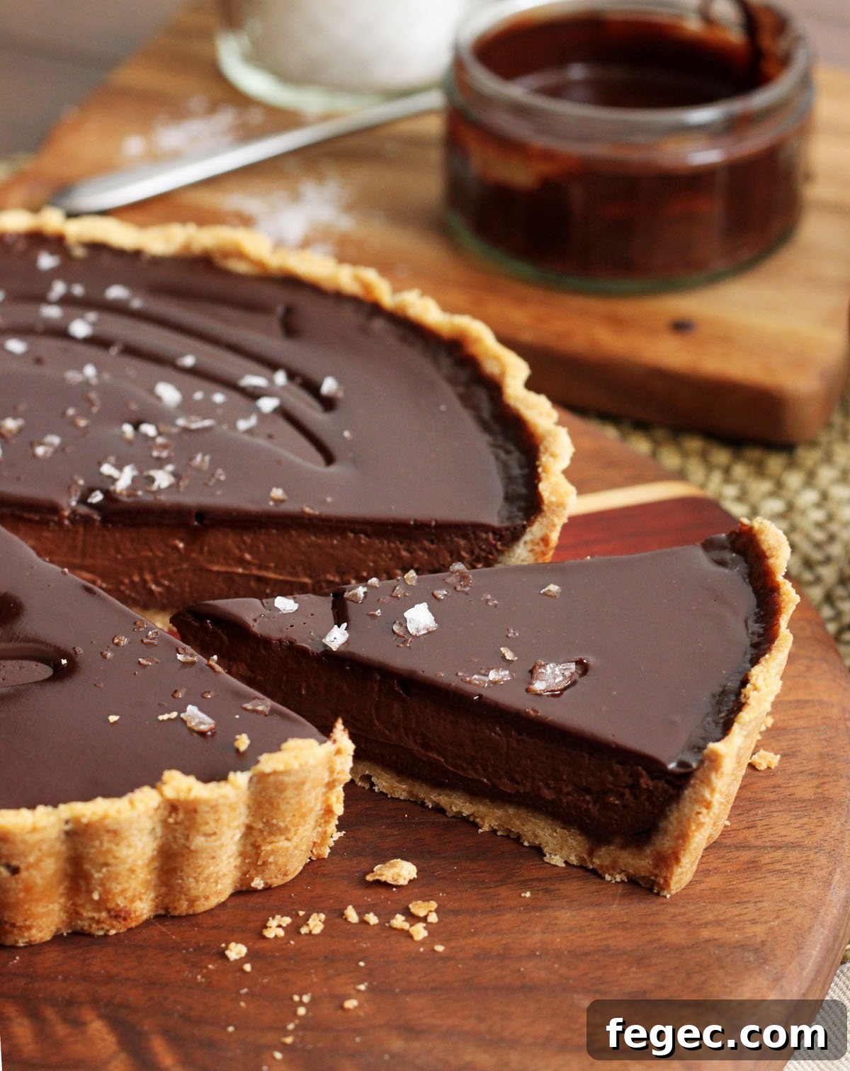 salted dark chocolate tart