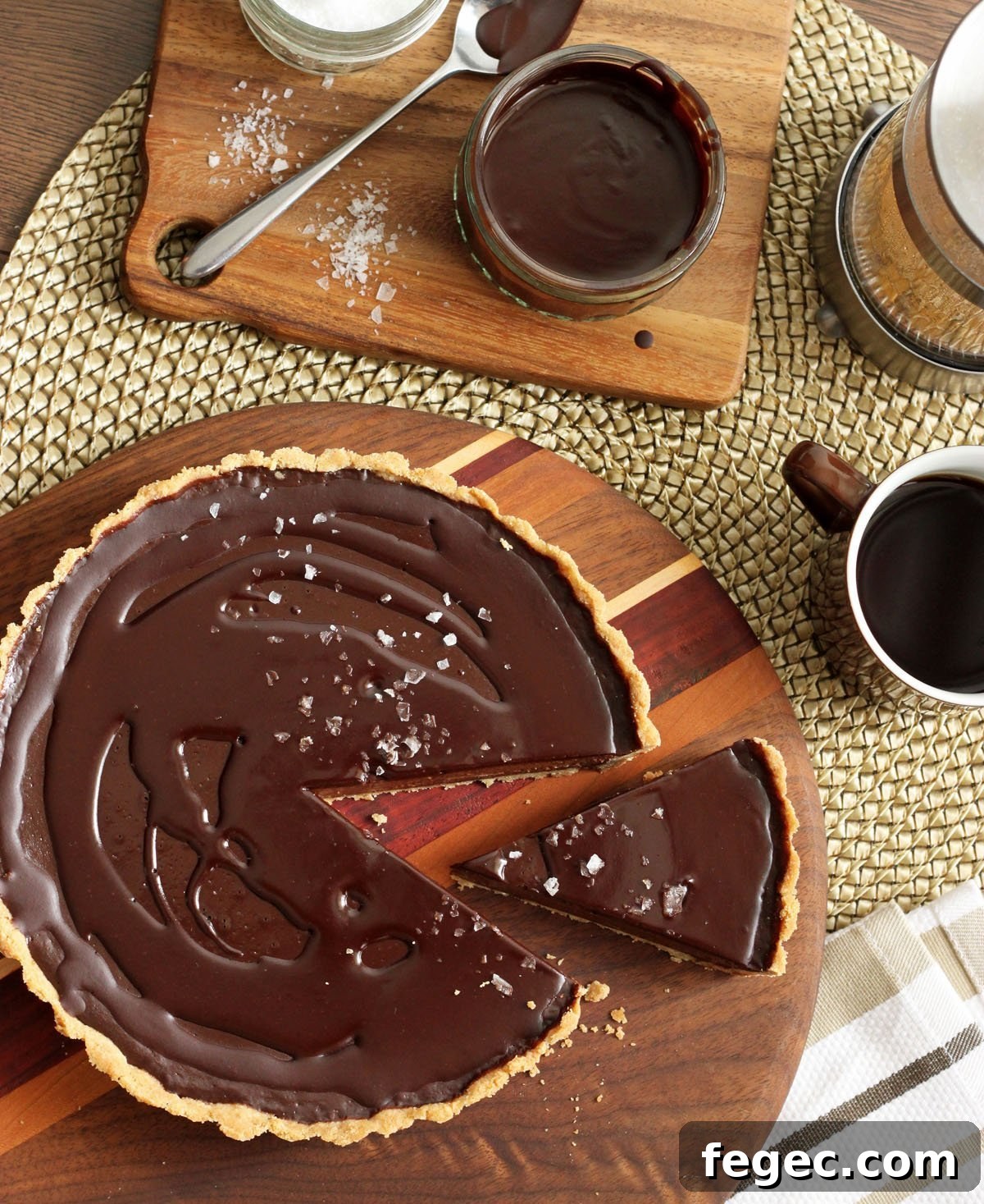 salted dark chocolate tart