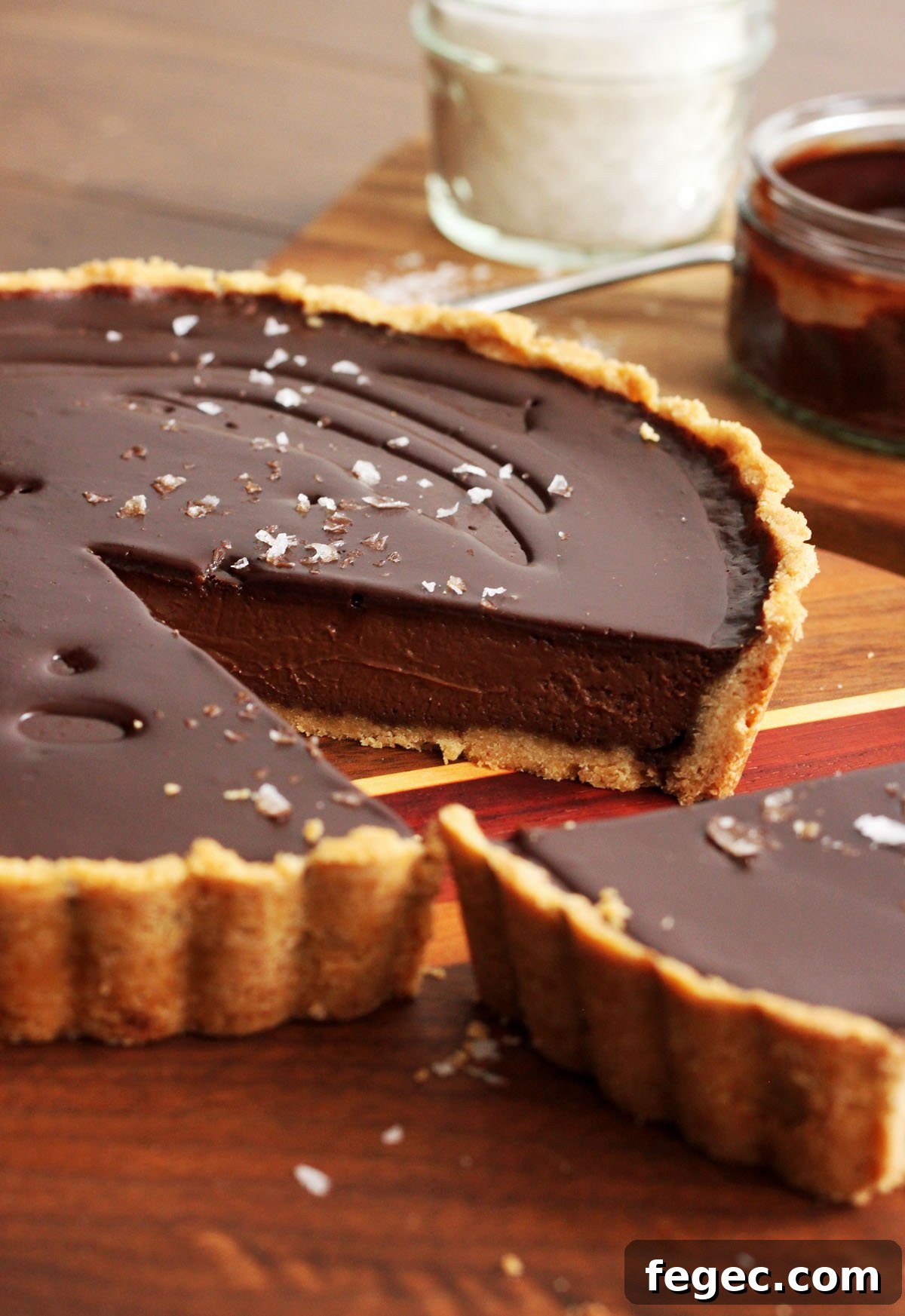 salted dark chocolate tart
