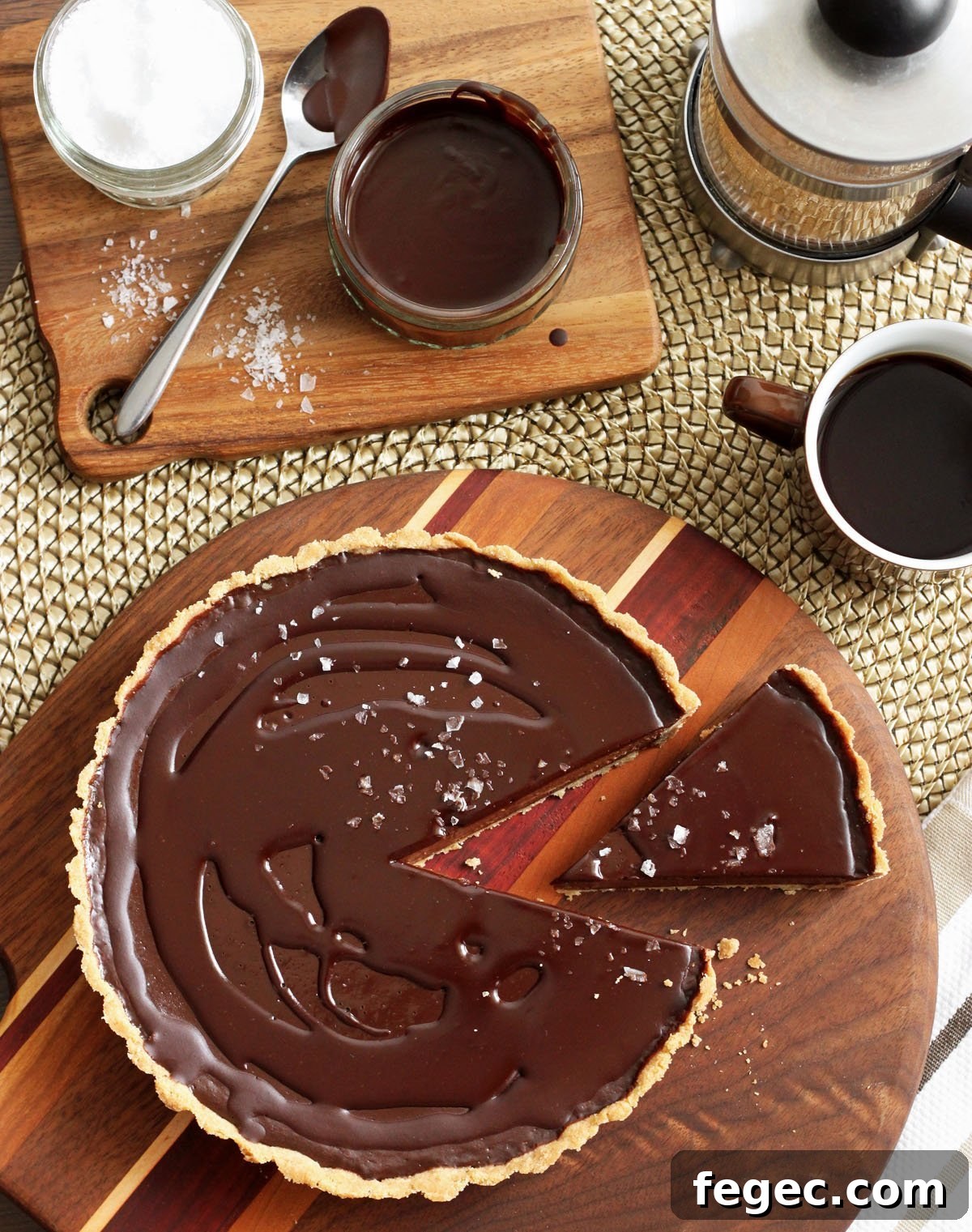 salted dark chocolate tart
