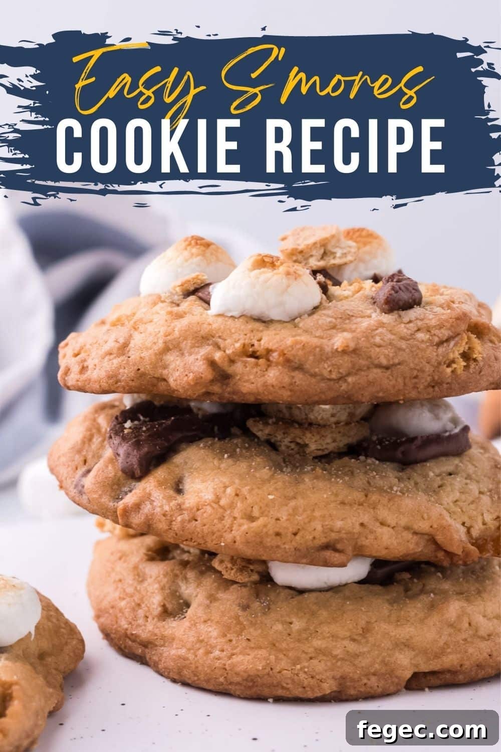 3 smores cookies stacked