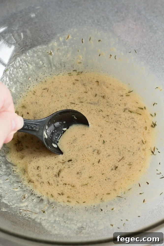 stirring together marinade ingredients
