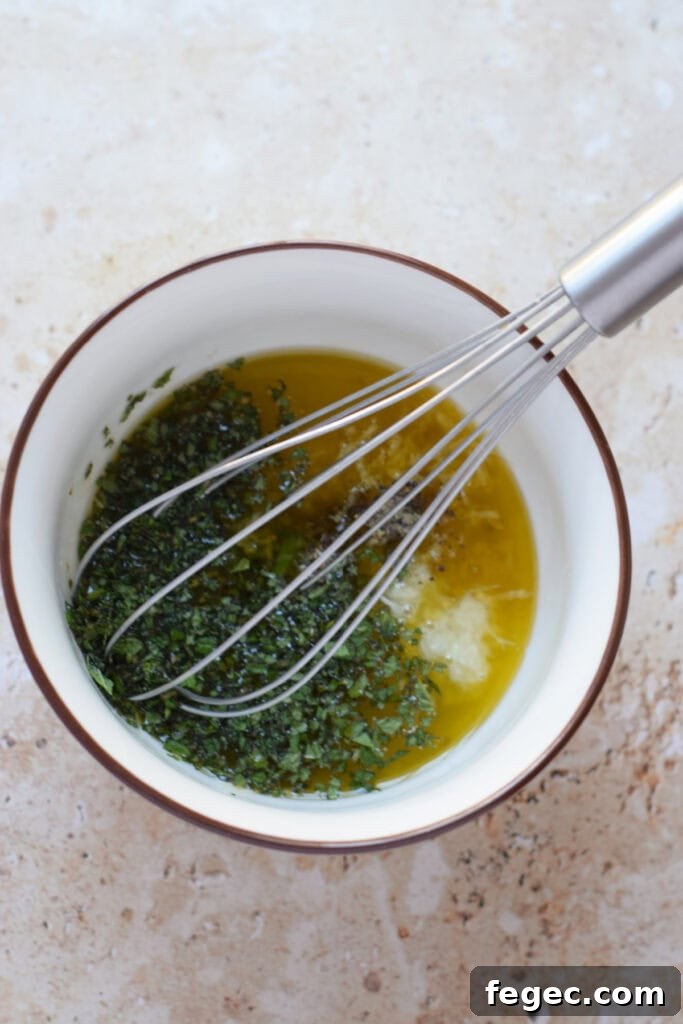 Marinade ingredients in a small bowl.