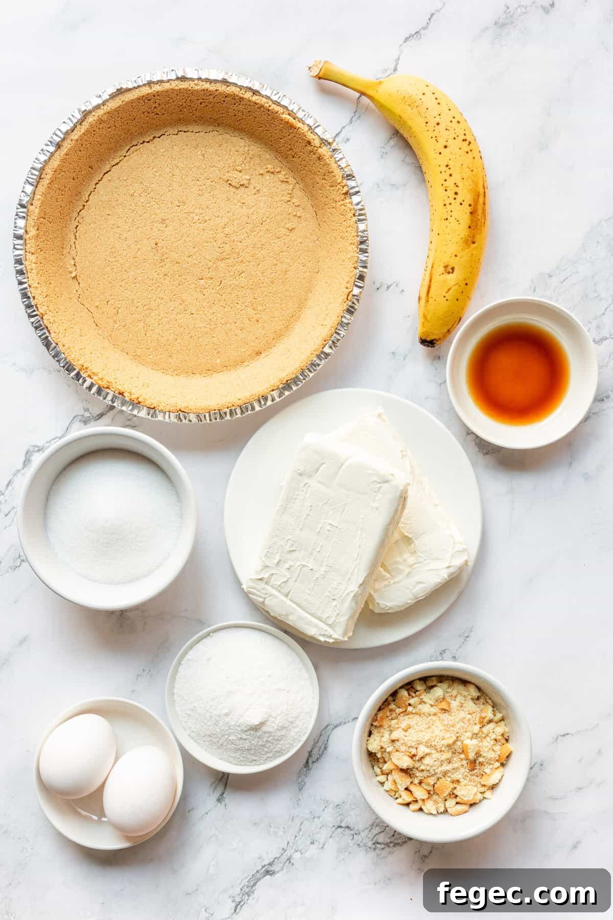 ingredients to make banana pudding cheesecake