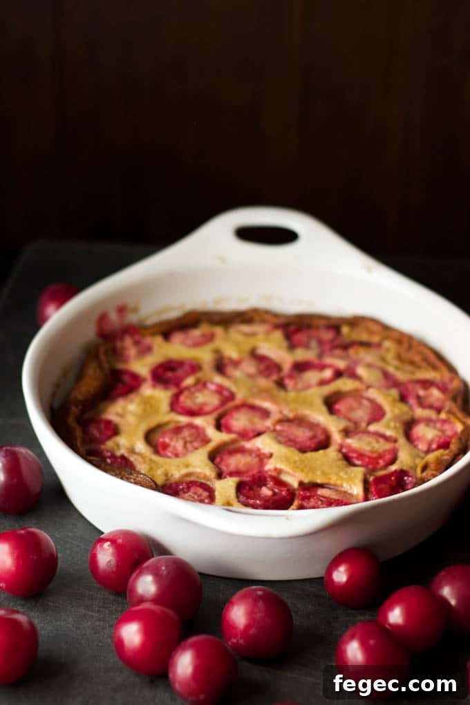 Easy plum clafoutis {gluten-free + refined sugar-free} | saltedplains.com
