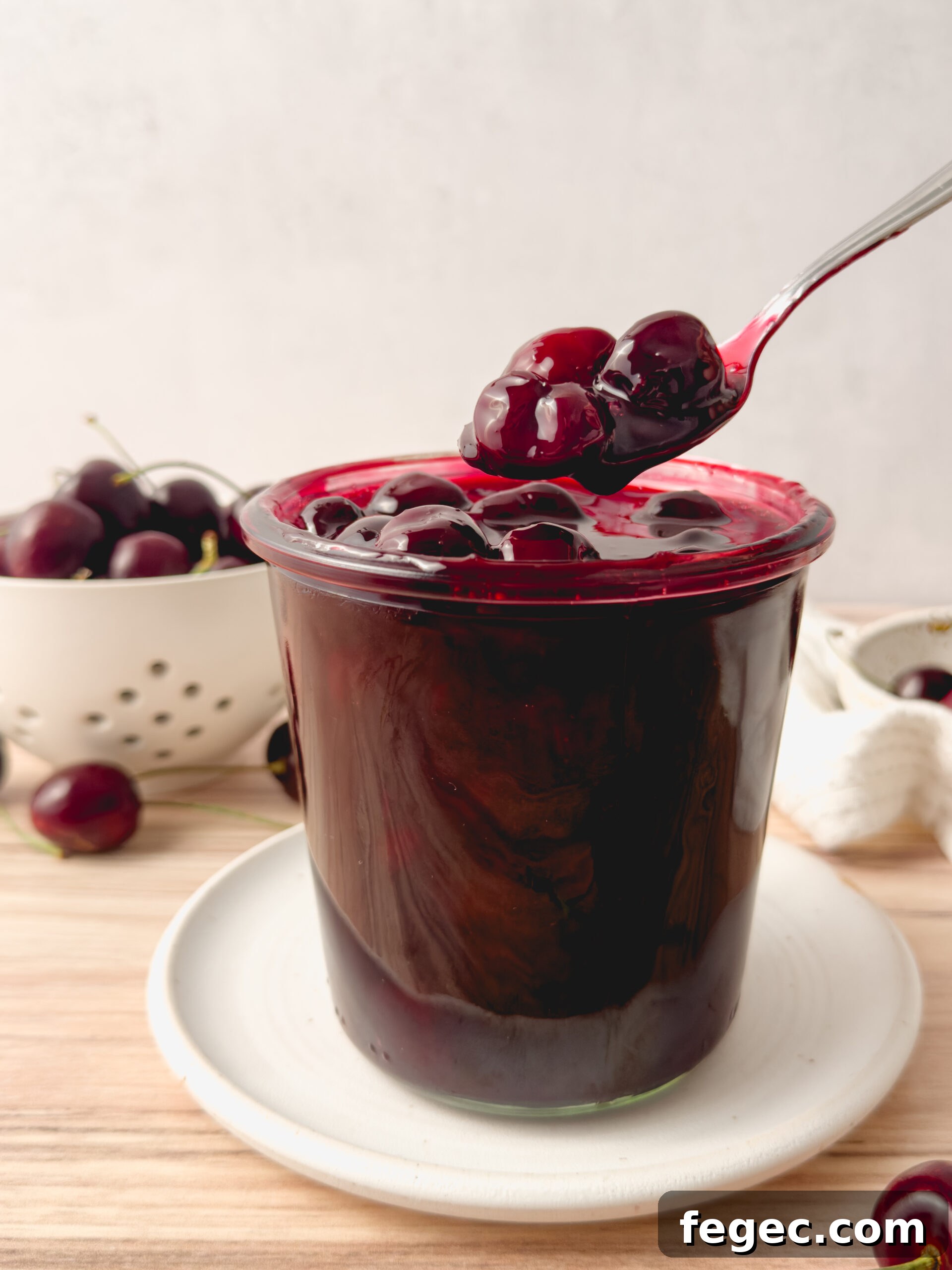 Cherry compote spoon